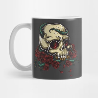 Rose Skull Gothic dark Art Mug